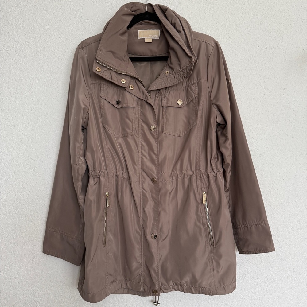 Michael Kors Taupe Hooded Jacket